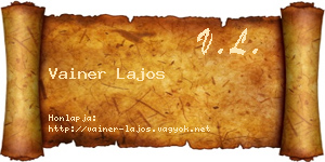 Vainer Lajos névjegykártya